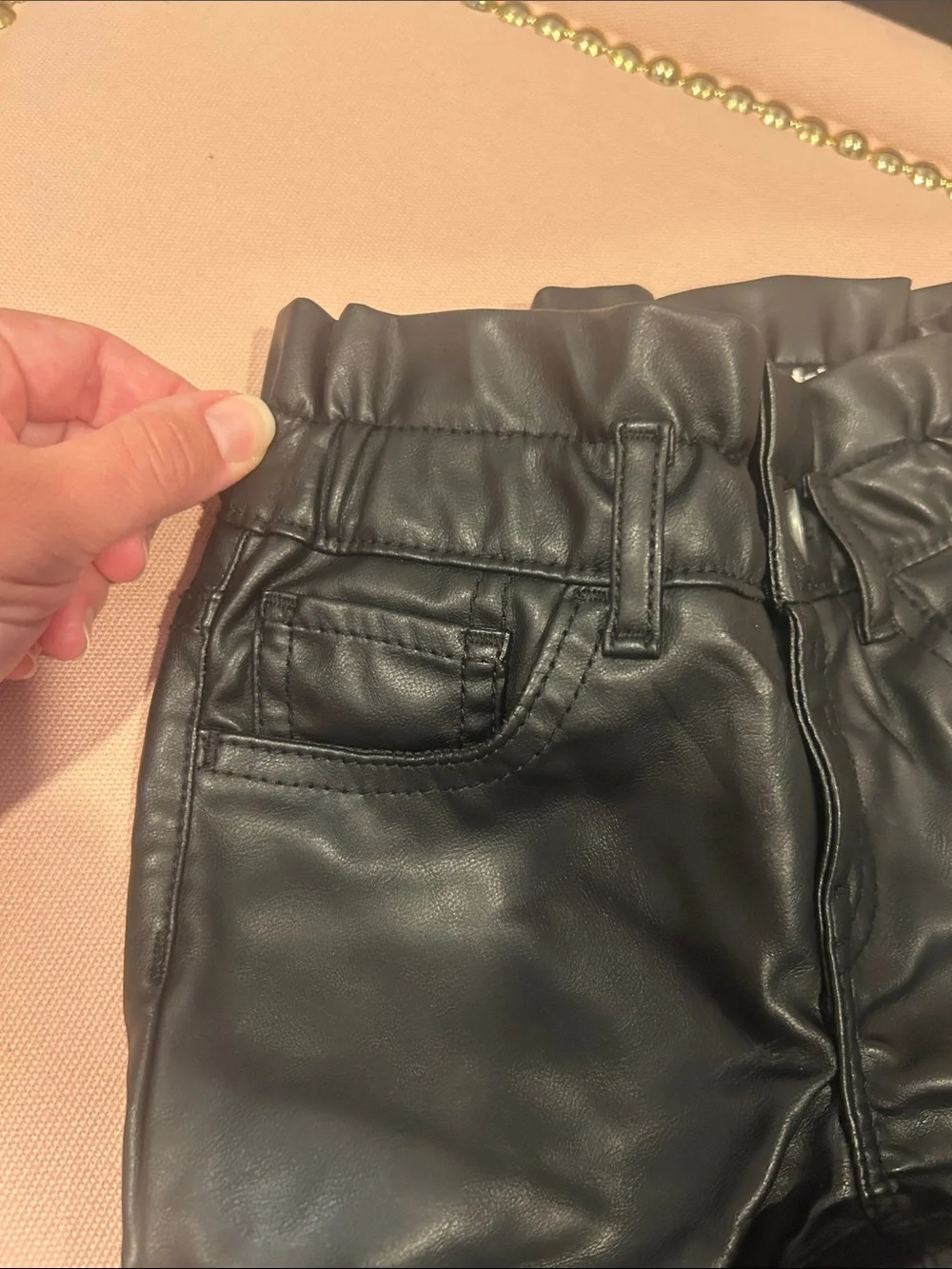 NWOT GAP Kids Black Faux Leather Pants
